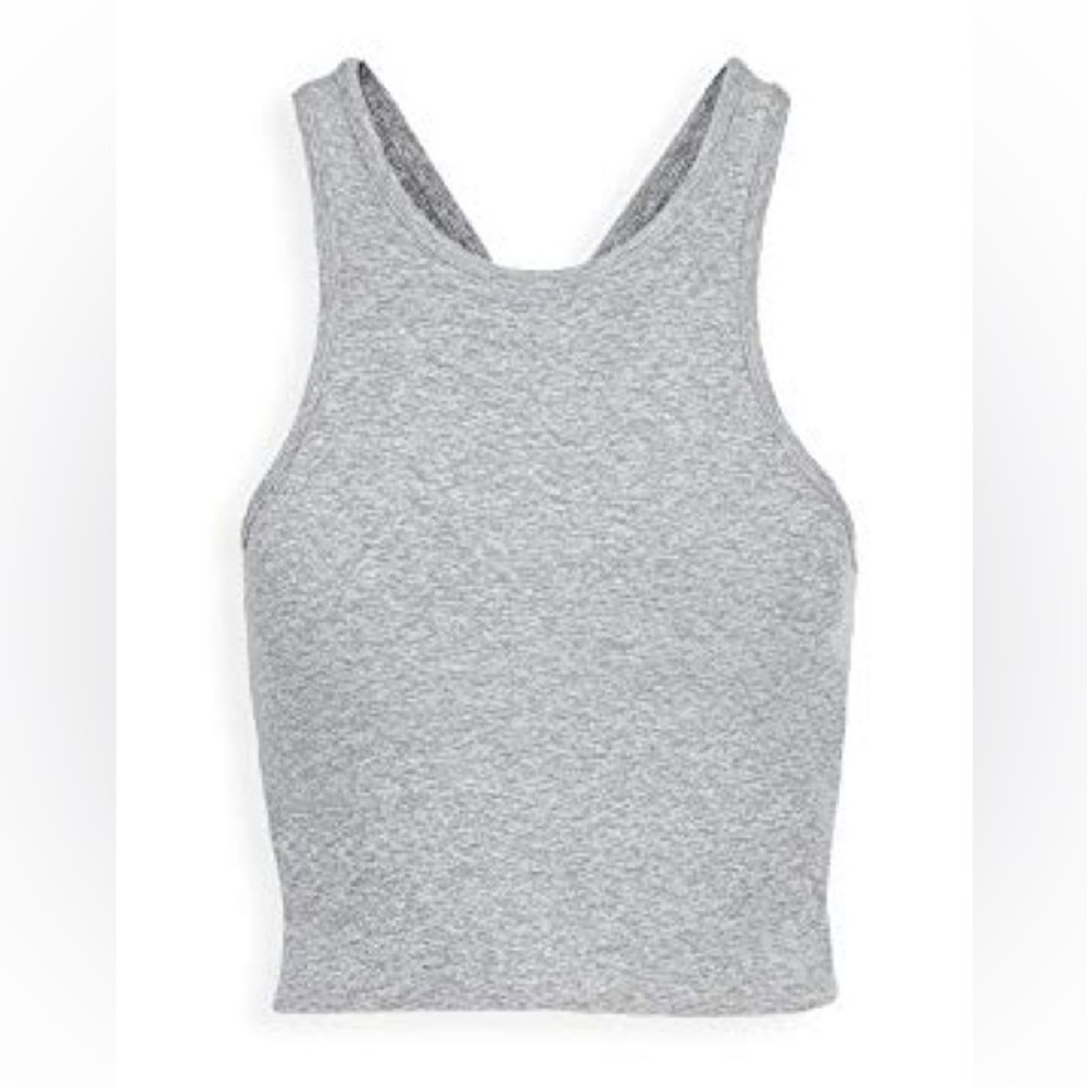 Beyond Yoga Tank Space Dye Studio Cropped Crisscross Straps Gray size small